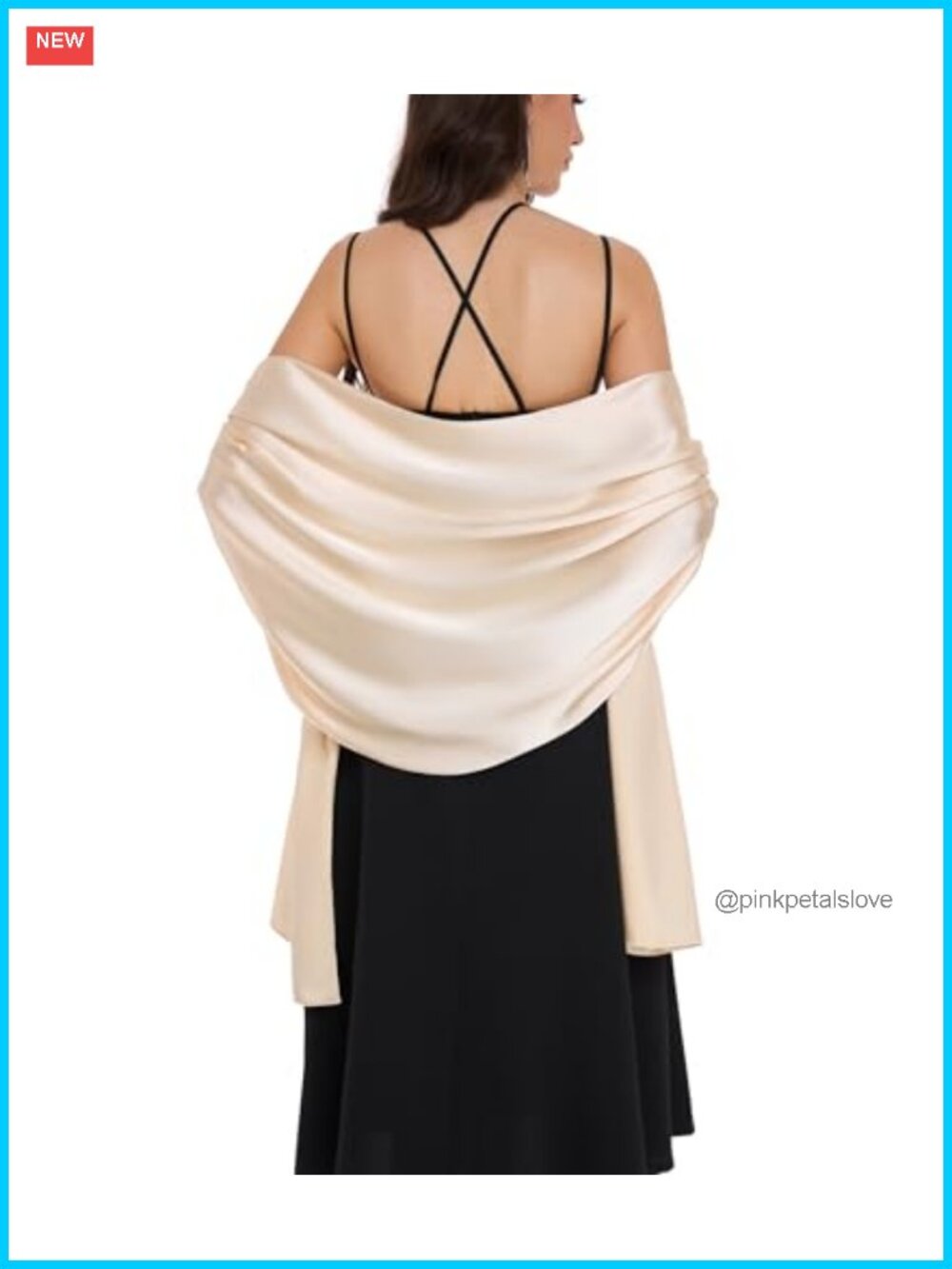 Satin Shawl Wrap for Women Bridal Wedding Scarf Formal Cover Up Long Silklike